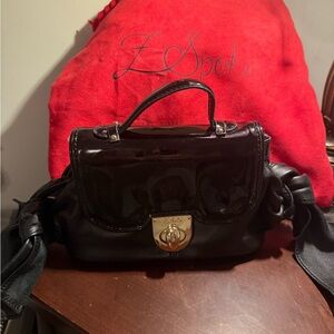 Zac Posen Black Leather and Patent Purse